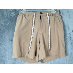 Chubbies Everywear Shorts Mens Small Khaki Tan 6 Inch Inseam Elastic Waist